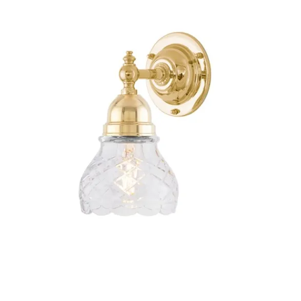 Karlskrona Lampfabrik Adelborg Vägglampa IP21, polerad mässing