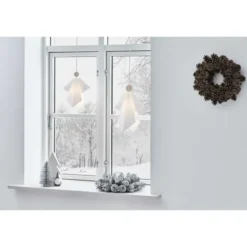 Le Klint Adventsstjärna Angel Gabriel XS, vit/ek 33cm