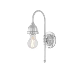 Karlskrona Lampfabrik Ahlström Vägglampa IP21, förnicklad mässing