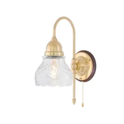 Karlskrona Lampfabrik Ahlström vägglampa mässing/brun