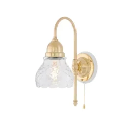 Karlskrona Lampfabrik Ahlström vägglampa mässing/vit