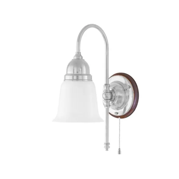Karlskrona Lampfabrik Ahlström vägglampa nickel/brun