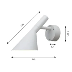 Louis Poulsen AJ 50 LED vägglampa, vitstruktur