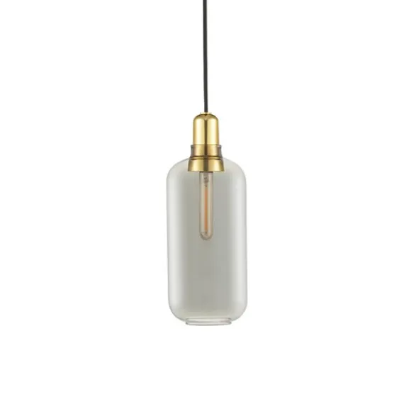 Normann Copenhagen Amp pendel large, rökgrå/mässing