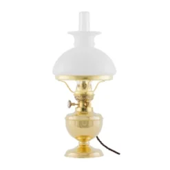 Karlskrona Lampfabrik Aspö Bordslampa m. skärmring, Polerad mässing