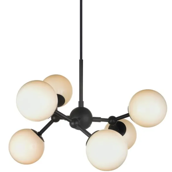 Halo Design Atom Takkrona Svart/Opalglas Ø45cm