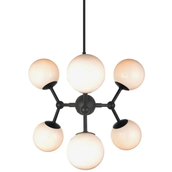 Halo Design Atom Takkrona Svart/Opalglas Ø45cm
