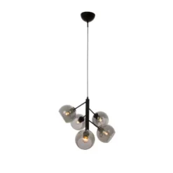 Aneta Atom taklampa, svart/rökfärgad 48cm