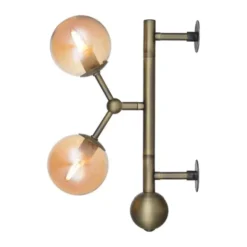 Halo Design Atom vägglampa, amber/antik mässing