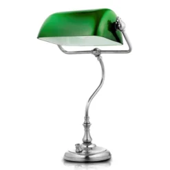 Karlskrona Lampfabrik Bankirlampa, Nickel/grön