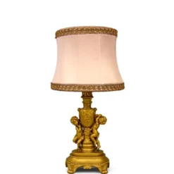 Vintage by Bright 1-2-3 Barock bordslampa, guld/rosa 60 cm