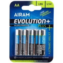 Airam Batteri, LR6 AA 1,5V 4-pack