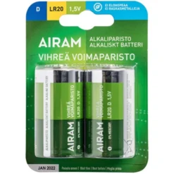 Airam Batteri LR20 1,5V, 2-pack