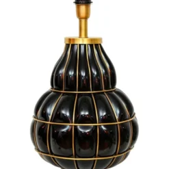 Hallbergs Belysning Beatrice Lampfot Svart glas / Mässing 30cm