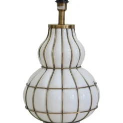 Hallbergs Belysning Beatrice Lampfot Vitt glas / Mässing 30cm