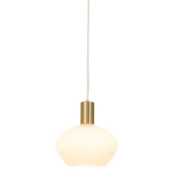 Aneta BELL fönsterlampa, matt mässing/vit