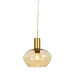 Aneta BELL fönsterlampa, matt mässing/amber