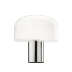FLOS BELLHOP glass bordslampa, Bright Aluminium