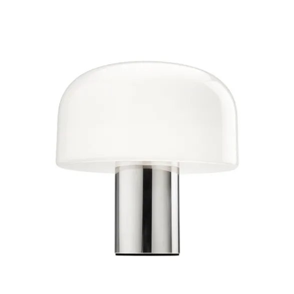 FLOS BELLHOP glass bordslampa, Bright Aluminium