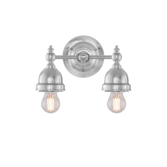 Karlskrona Lampfabrik Bergman Vägglampa, förnicklad mässing