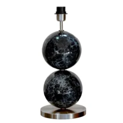 Hallbergs Belysning Bertone Lampfot Svart marmor/silver 20cm