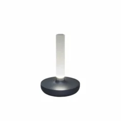 Konstsmide Biarritz bordslampa, grå/frostad vas