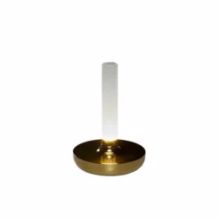 Konstsmide Biarritz bordslampa, guld/frostad vas