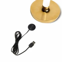 Konstsmide Biarritz bordslampa, guld/frostad vas
