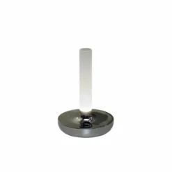 Konstsmide Biarritz bordslampa, silver/frostad vas