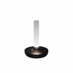 Konstsmide Biarritz bordslampa, svart/frostad vas