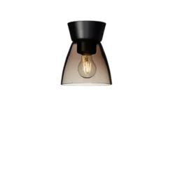 Belid Bizzo plafond, mattsvart/rökfärgat glas 16cm