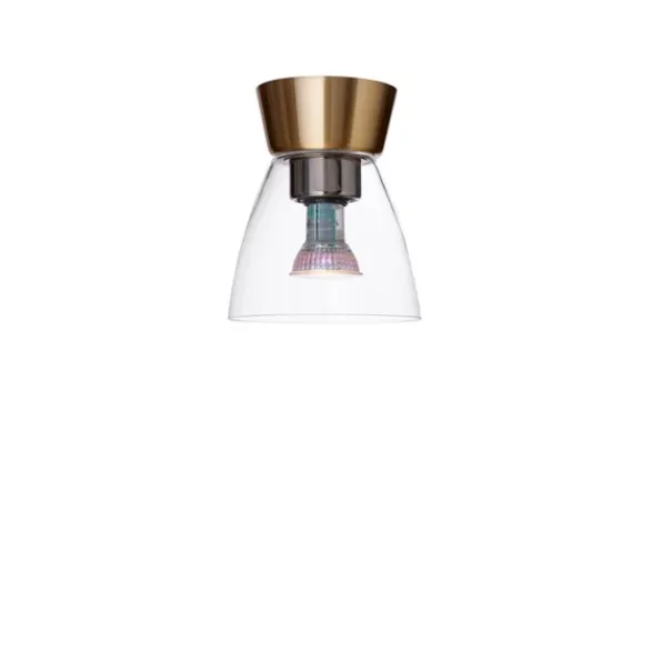 Belid Bizzo plafond, mässing/klarglas 16,5cm