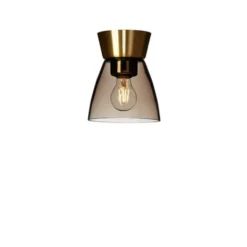 Belid Bizzo plafond, mässing/rökfärgat glas 16cm