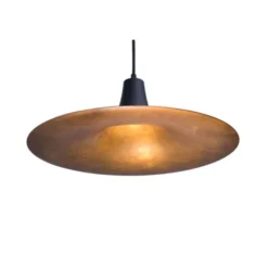 Konsthantverk Blackstar taklampa, svart/råmässing 40cm