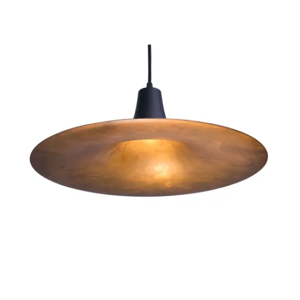 Konsthantverk Blackstar taklampa, svart/råmässing 40cm