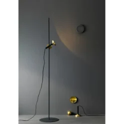 Pholc Blend 150 golvlampa Jet black, brass