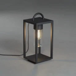 Konstsmide Bologna golvlykta, svart/transparent