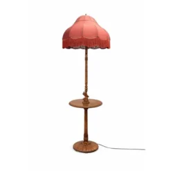 Vintage by Bright 1-2-3 Bordeaux Golvlampa – Fransad Skärm