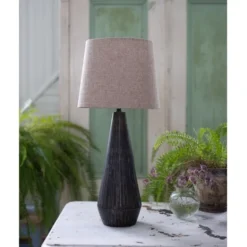 Alde & Lind Bordslampskärm Alice D27 oval Sambu Natur