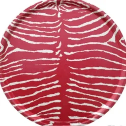 BERGO Home Bricka, Le Zebre Röd Ø45cm