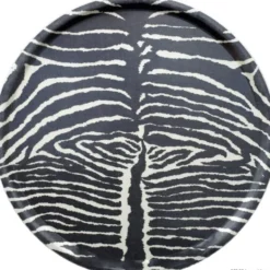 BERGO Home Bricka, Le Zebre Svart Ø45cm