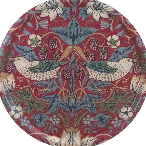 BERGO Home Bricka, Strawberry Thief Crimson/Slate Ø45cm