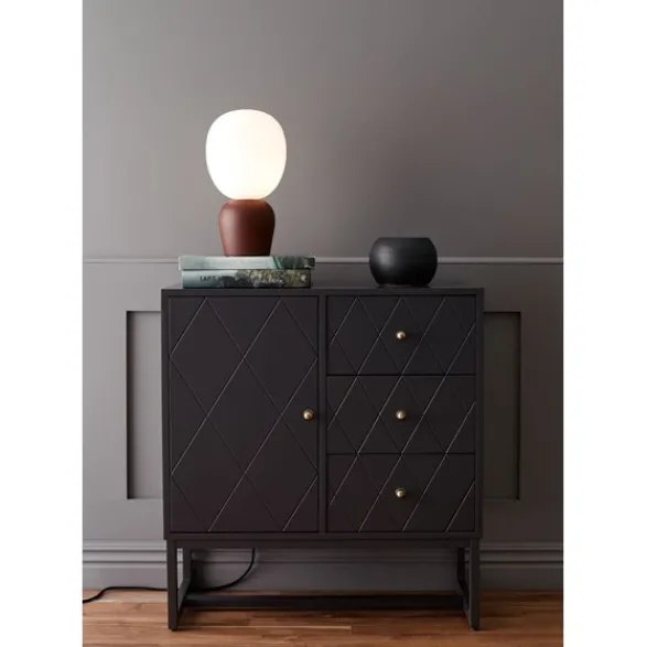 Belid Buddy bordslampa, mörk roststruktur/opal