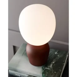 Belid Buddy bordslampa, mörk roststruktur/opal
