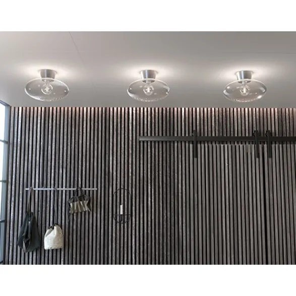 Belid Bullo plafond, aluminium/klarglas 27cm