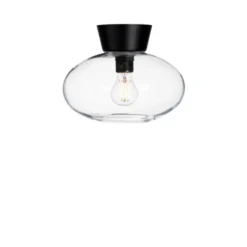 Belid Bullo plafond, mattsvart/klarglas 27cm
