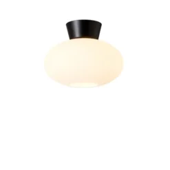 Belid Bullo plafond, mattsvart/opalglas 27cm