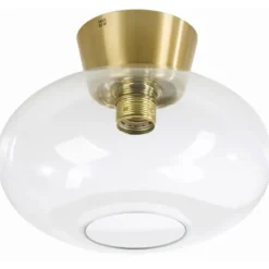 Belid Bullo plafond, mässing/klarglas 27cm