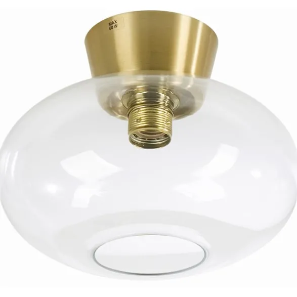 Belid Bullo plafond, mässing/klarglas 27cm