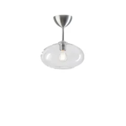 Belid Bullo plafond m.stång, aluminium/klarglas 27cm
